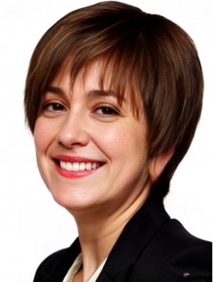 Echthaarperücke Frauen 6 Zoll Auburn Gerade Boycut Kurzhaarperücke