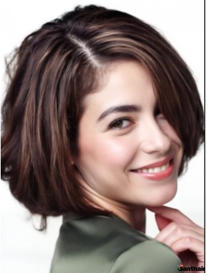 Echthaarperücke Bob Kinnlang Gerade mit Lace Front Damen
