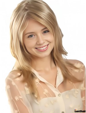 Echthaarperücke lang glatt Mono Top Lace Front Damen