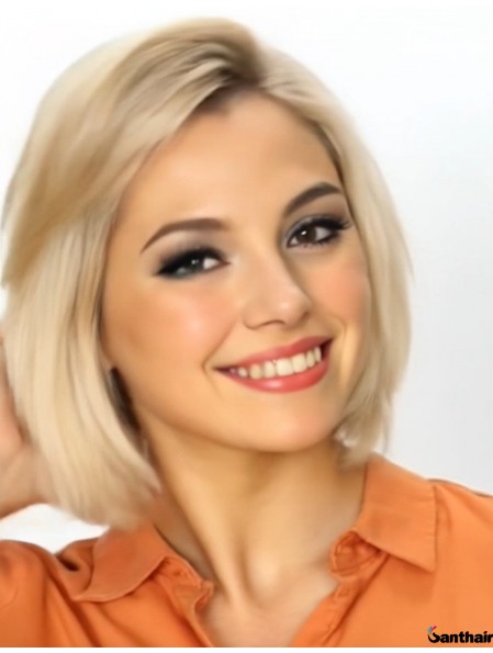 Echthaar Perücke Damen, 10 Zoll, Gerade Bob Perücke, Echt Haar