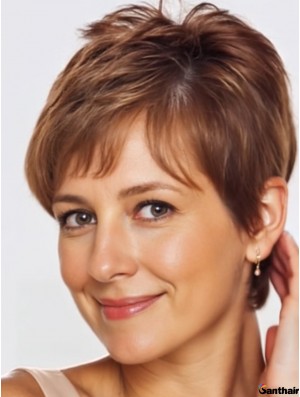 Straight Cropped Perücke 8 Zoll Auburn Farbe Spitzenfront