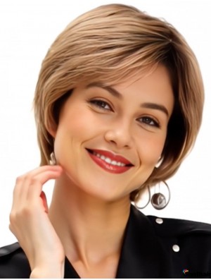 Kurze Damenperücke Blond Wellig Capless 7 Zoll