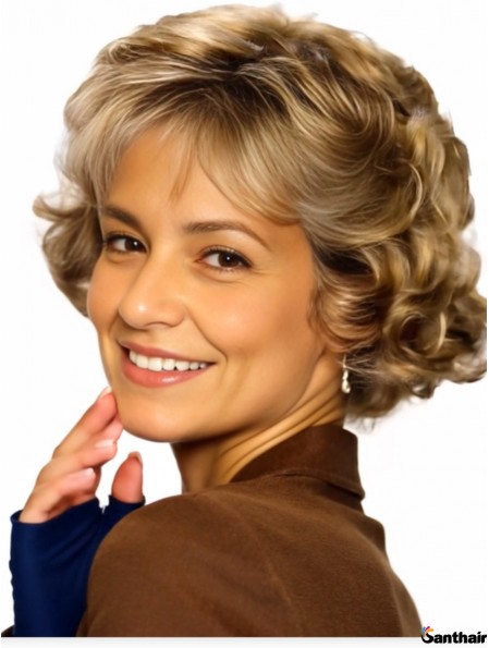 Kurze Blonde Lockige Lace Front Perücke – 6 Zoll Mono Top aus 100% Remy Echthaar