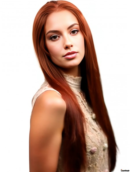 Echthaarperücke Frauen Yaki Langhaar Monofilament Lace Front 22 Zoll