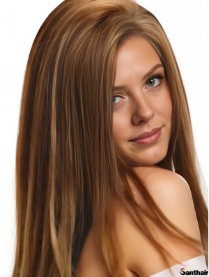 Echthaar Perücke Blond Gerade 18 Zoll – Echt Haar Damenperücke