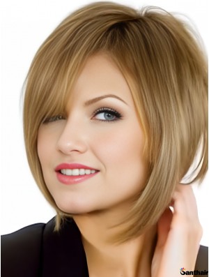 Echthaar Perücke 10 Zoll Gerade Bob Butterscotch Damen Echt Haar