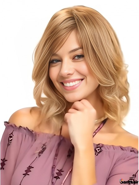 Echthaarperücke blond 12 Zoll geschichtet Monofilament
