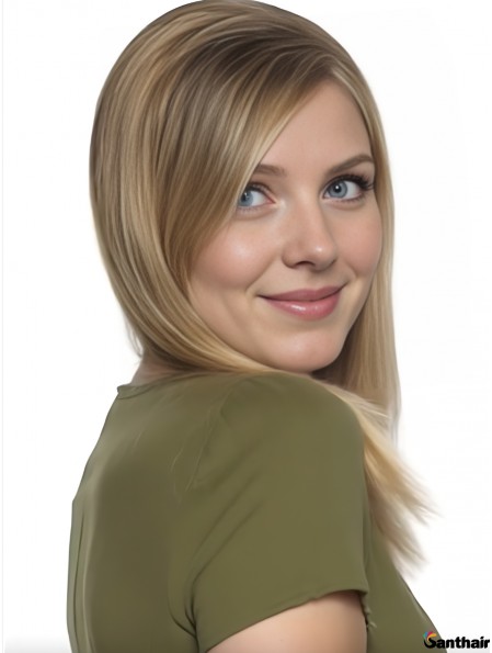 Echthaar Perücke Gerade Blond Mono Top – Echt Haar Damenperücke