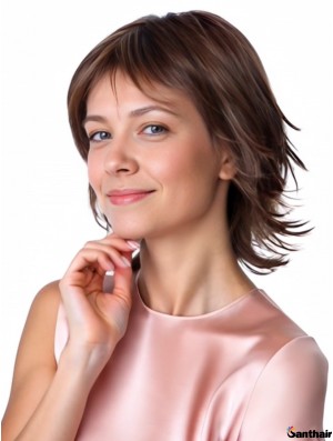 Auburn Bob Perücke 10 Zoll Gerade Remy Mono Crown Lace Front